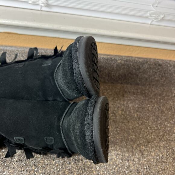 Koolaburra by Ugg Tall Winter Boots Pull On Little Kid Girls Size 13 Black Suede - Picture 6 of 11
